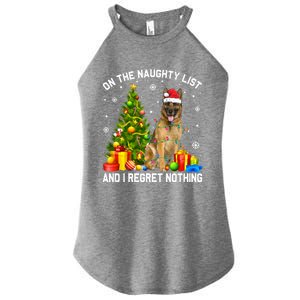 Ger Shepherd Dog Xmas Naughty List And I Regret Nothing Gift Women's Perfect Tri Rocker Tank