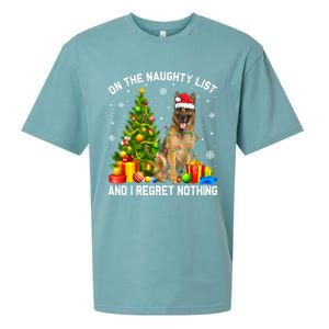 Ger Shepherd Dog Xmas Naughty List And I Regret Nothing Gift Sueded Cloud Jersey T-Shirt