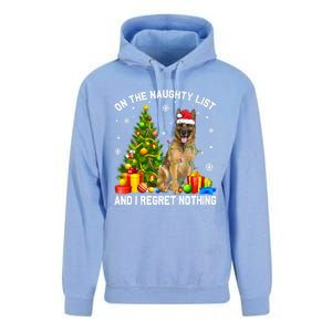 Ger Shepherd Dog Xmas Naughty List And I Regret Nothing Gift Unisex Surf Hoodie