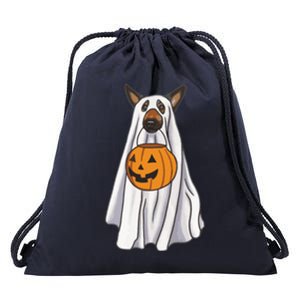 Ger Shepherd Dog Ghost Funny Halloween Pumpkin Dog Lover Gift Drawstring Bag