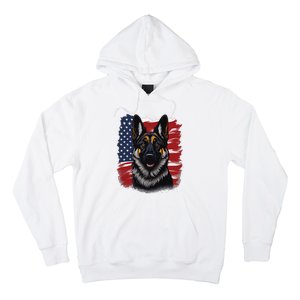 German Shepherd Dog USA Flag Hoodie