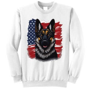 German Shepherd Dog USA Flag Sweatshirt