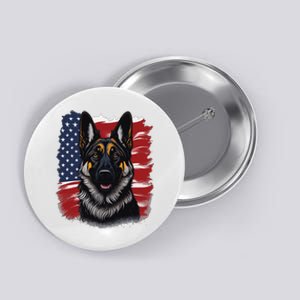 German Shepherd Dog USA Flag Button