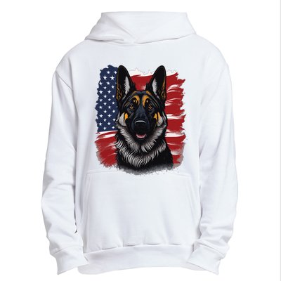 German Shepherd Dog USA Flag Urban Pullover Hoodie