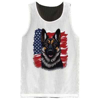 German Shepherd Dog USA Flag Mesh Reversible Basketball Jersey Tank