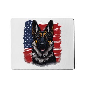 German Shepherd Dog USA Flag Mousepad