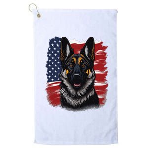 German Shepherd Dog USA Flag Platinum Collection Golf Towel