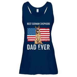 German Shepherd Dad American Flag Dog Lover Owner Gsd Dad Ladies Essential Flowy Tank