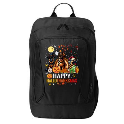 German Shepherd Dog Happy Halloween Thanksgiving Christmas Long Sleeve City Backpack