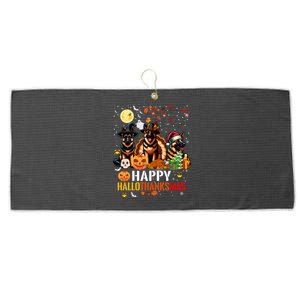 German Shepherd Dog Happy Halloween Thanksgiving Christmas Long Sleeve Large Microfiber Waffle Golf Towel