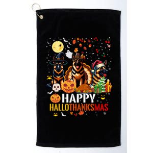 German Shepherd Dog Happy Halloween Thanksgiving Christmas Long Sleeve Platinum Collection Golf Towel