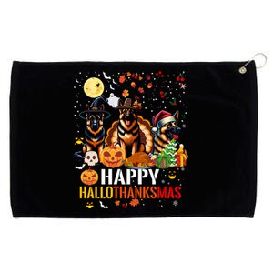 German Shepherd Dog Happy Halloween Thanksgiving Christmas Long Sleeve Grommeted Golf Towel