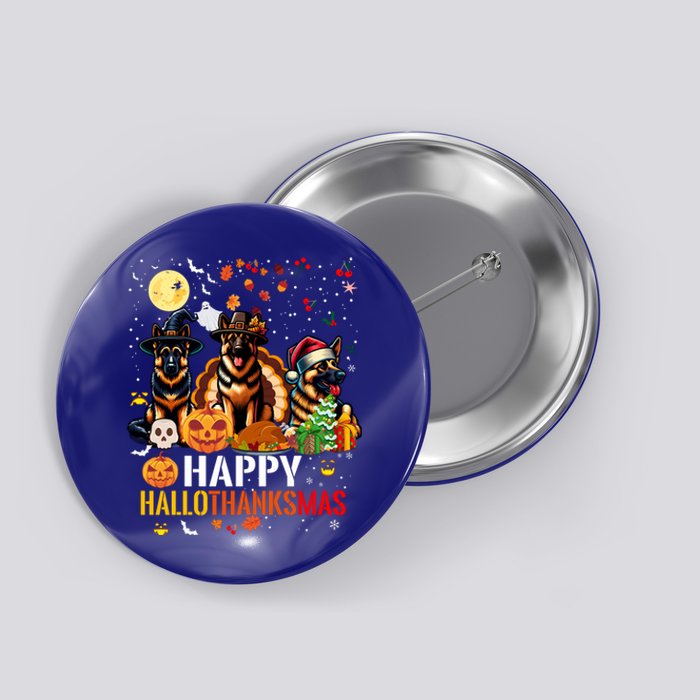 German Shepherd Dog Happy Halloween Thanksgiving Christmas Long Sleeve Button