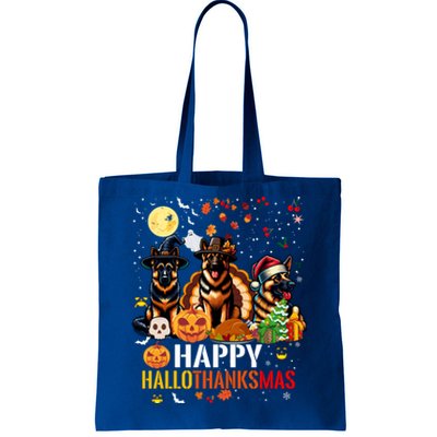 German Shepherd Dog Happy Halloween Thanksgiving Christmas Long Sleeve Tote Bag