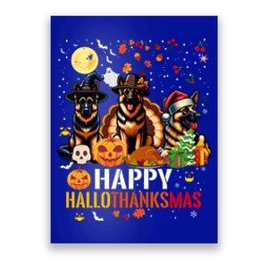 German Shepherd Dog Happy Halloween Thanksgiving Christmas Long Sleeve Poster