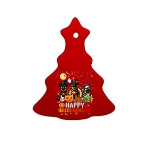 German Shepherd Dog Happy Halloween Thanksgiving Christmas Long Sleeve Ceramic Tree Ornament