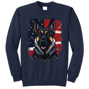 German Shepherd Dog USA Flag Tall Sweatshirt