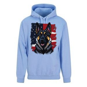 German Shepherd Dog USA Flag Unisex Surf Hoodie