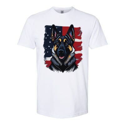 German Shepherd Dog USA Flag Softstyle® CVC T-Shirt