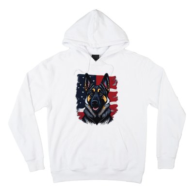 German Shepherd Dog USA Flag Hoodie