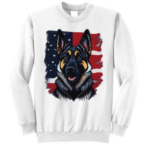 German Shepherd Dog USA Flag Sweatshirt