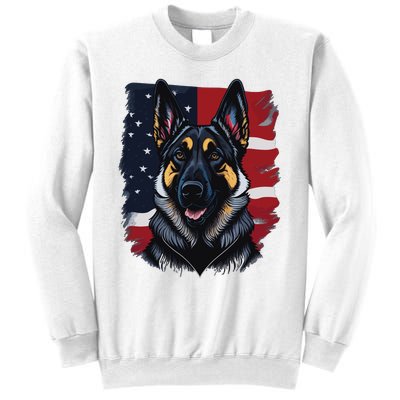 German Shepherd Dog USA Flag Sweatshirt