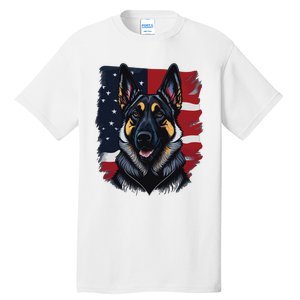 German Shepherd Dog USA Flag Tall T-Shirt