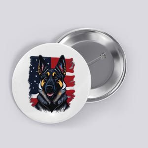 German Shepherd Dog USA Flag Button