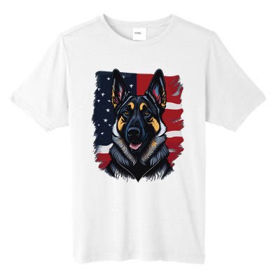 German Shepherd Dog USA Flag Tall Fusion ChromaSoft Performance T-Shirt