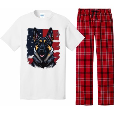 German Shepherd Dog USA Flag Pajama Set