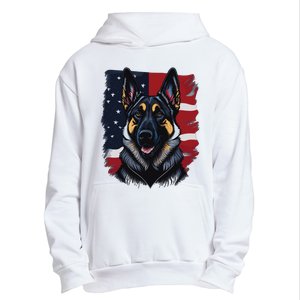 German Shepherd Dog USA Flag Urban Pullover Hoodie