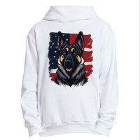 German Shepherd Dog USA Flag Urban Pullover Hoodie