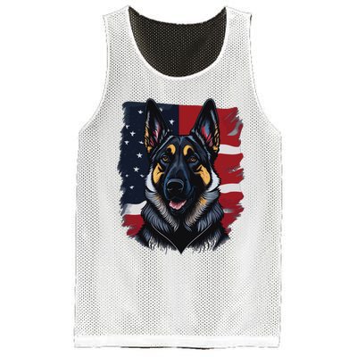 German Shepherd Dog USA Flag Mesh Reversible Basketball Jersey Tank