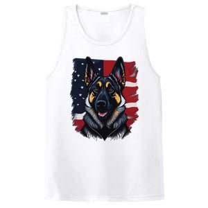 German Shepherd Dog USA Flag PosiCharge Competitor Tank