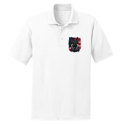 German Shepherd Dog USA Flag PosiCharge RacerMesh Polo