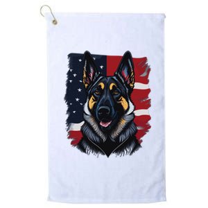 German Shepherd Dog USA Flag Platinum Collection Golf Towel