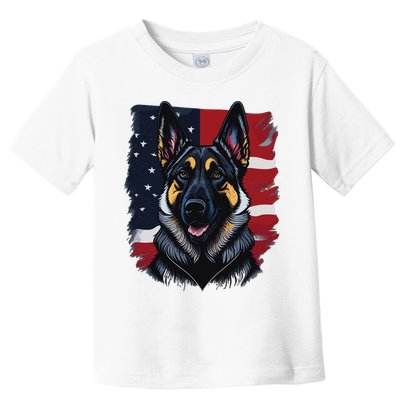 German Shepherd Dog USA Flag Toddler T-Shirt