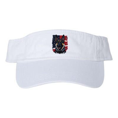 German Shepherd Dog USA Flag Valucap Bio-Washed Visor