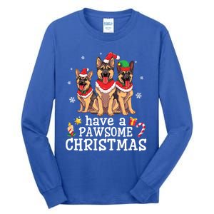 Ger Shepherd Dogs Merry Mom Dad Have A Pawsome Christmas Great Gift Tall Long Sleeve T-Shirt