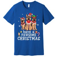 Ger Shepherd Dogs Merry Mom Dad Have A Pawsome Christmas Great Gift Premium T-Shirt