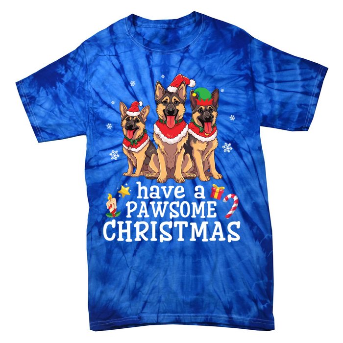 Ger Shepherd Dogs Merry Mom Dad Have A Pawsome Christmas Great Gift Tie-Dye T-Shirt