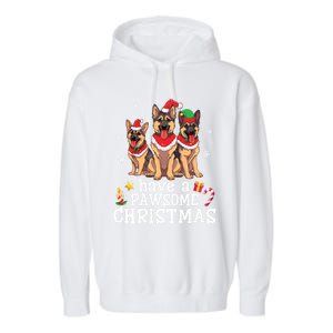 Ger Shepherd Dogs Merry Mom Dad Have A Pawsome Christmas Great Gift Garment-Dyed Fleece Hoodie