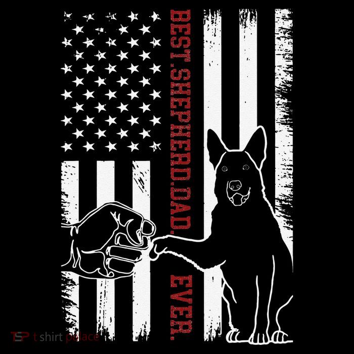 German Shepherd Dad Dog American Flag Flatbill Hat