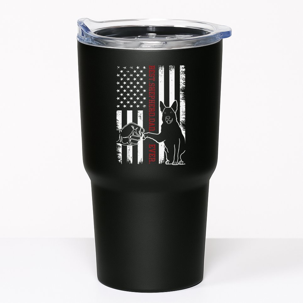 German Shepherd Dad Dog American Flag Tumbler