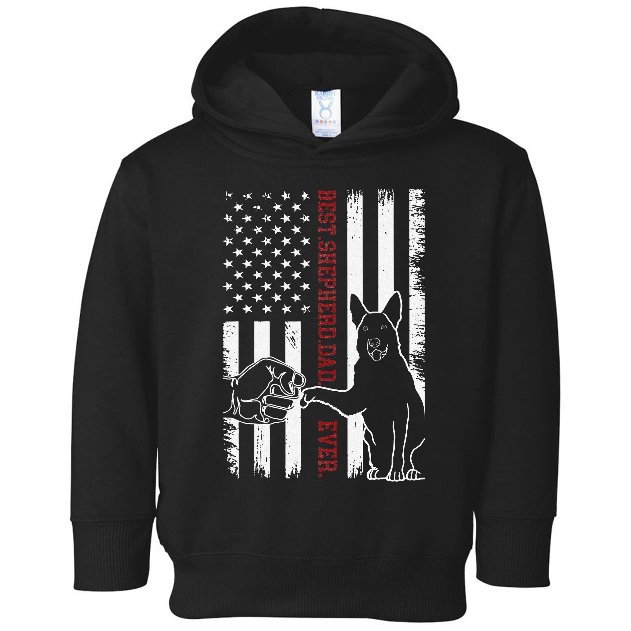 German Shepherd Dad Dog American Flag Toddler Hoodie