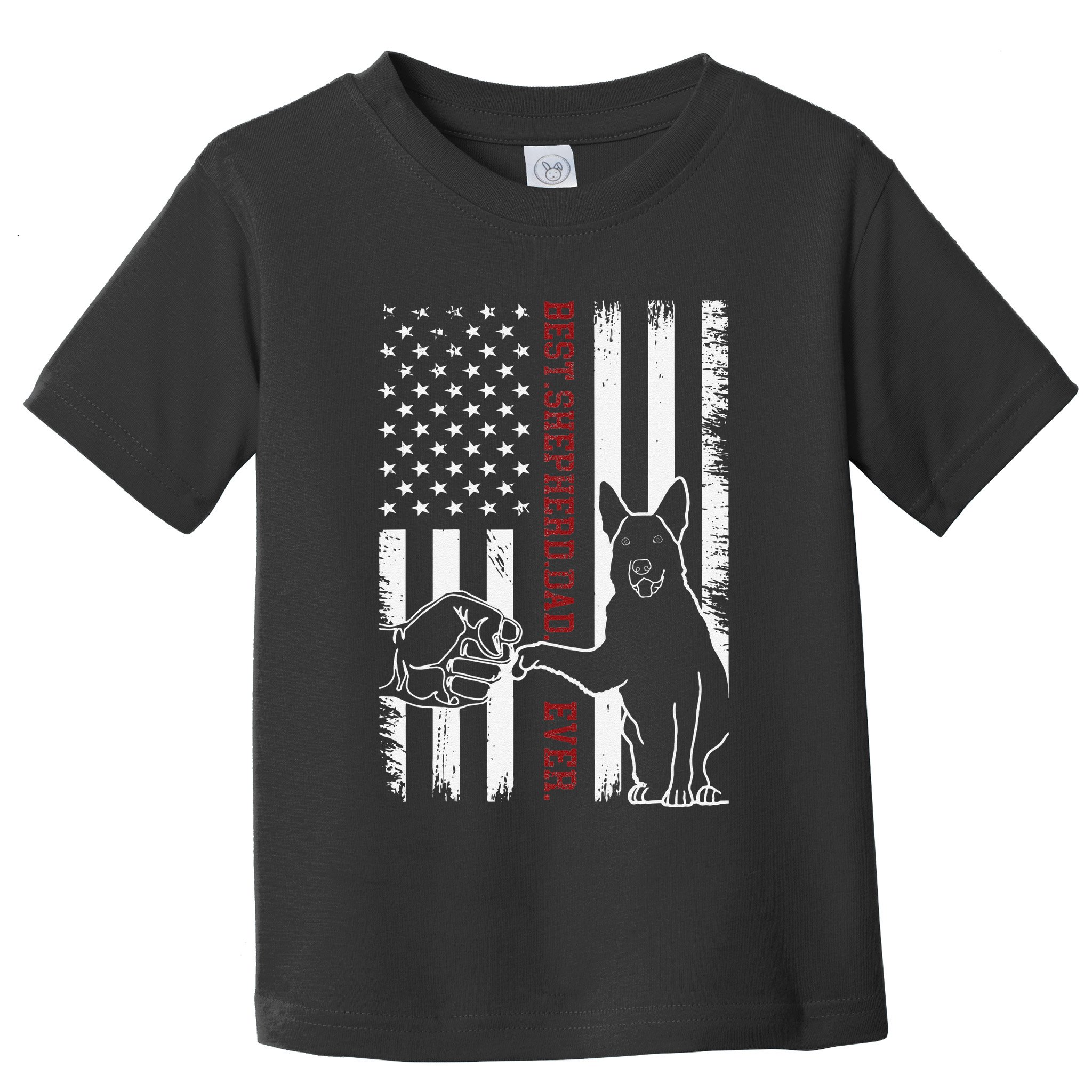 German Shepherd Dad Dog American Flag Toddler T-Shirt