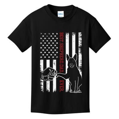 German Shepherd Dad Dog American Flag Kids T-Shirt