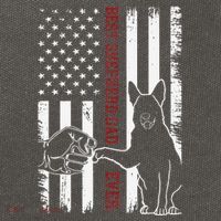 German Shepherd Dad Dog American Flag Cotton Canvas Backpack