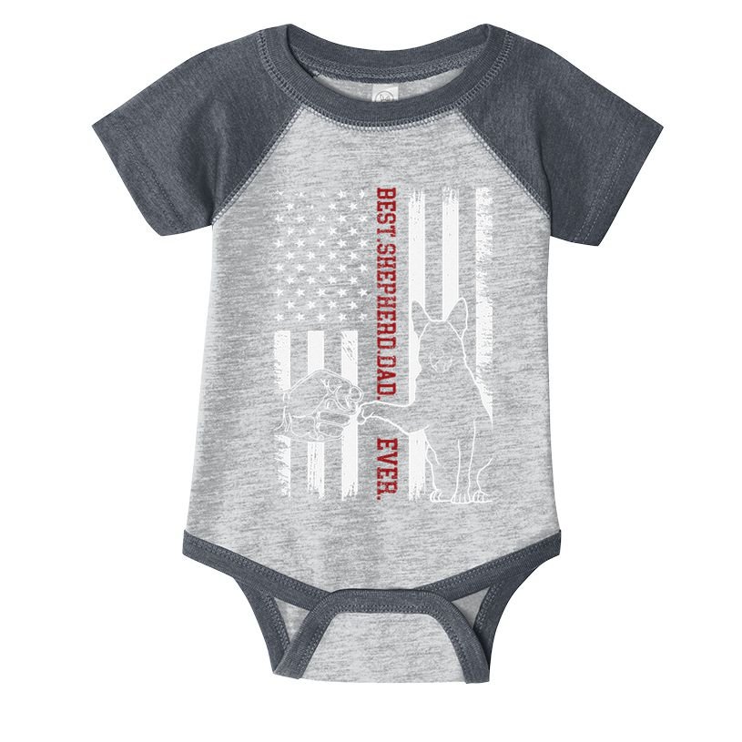 German Shepherd Dad Dog American Flag Infant Baby Jersey Bodysuit
