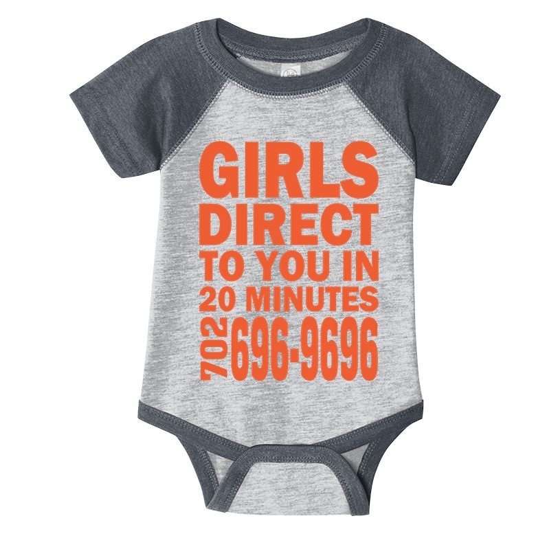 Girl S Direct To You In 20 Minutes 702 6969696 Funny Slogan For Adult Humor Infant Baby Jersey Bodysuit